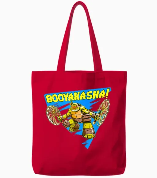 Michelangelo - Booyakasha! Tote Bags - Red