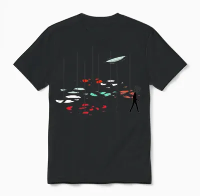 Bear and Spinning Plates Unisex T-Shirt - Black