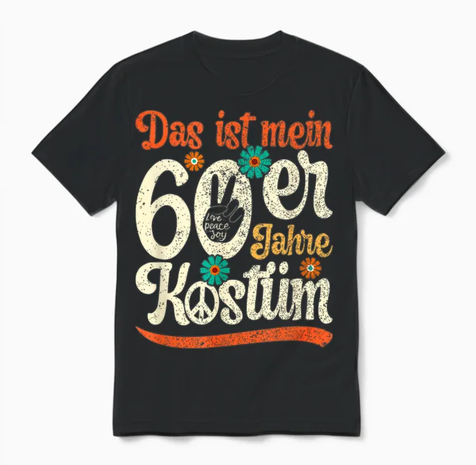 Women's 60s Outfit Das Ist Mein 60s Costume Party Unisex T-Shirt in Black