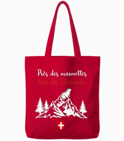 Gift Groundhog Humor Near Marmots Away Badgers Tote Bags - Red