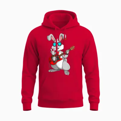 Ostern Hase Rockmusik Osterhase Unisex Hoodie - Red