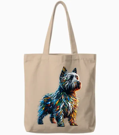 Polygon Art Cairn Terrier Terrier Tote Bags - Natural