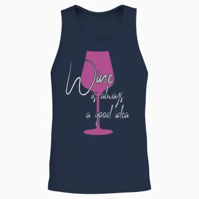 Funny Wine Saying Unisex Tank Top - Navy