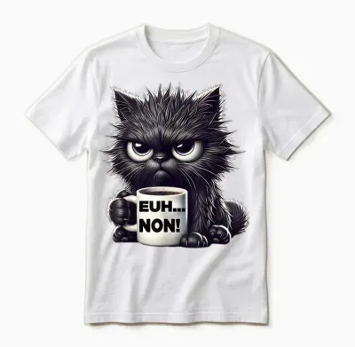 Funny Introvert Black Cat Unisex T-Shirt - White