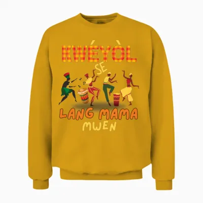Happy Fete Kweyol Happy Jounen Kweyol Day Saint Lucia Creole Unisex Sweatshirt - Gold