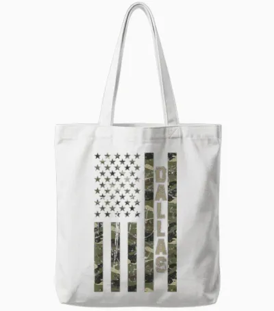 Dallas United States Distressed Camo W Us Tote Bags - White