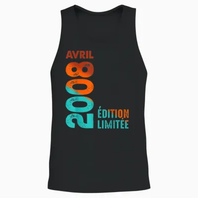 édition Limitée Avril 2008 Birthday 2008 Unisex Tank Top - Black