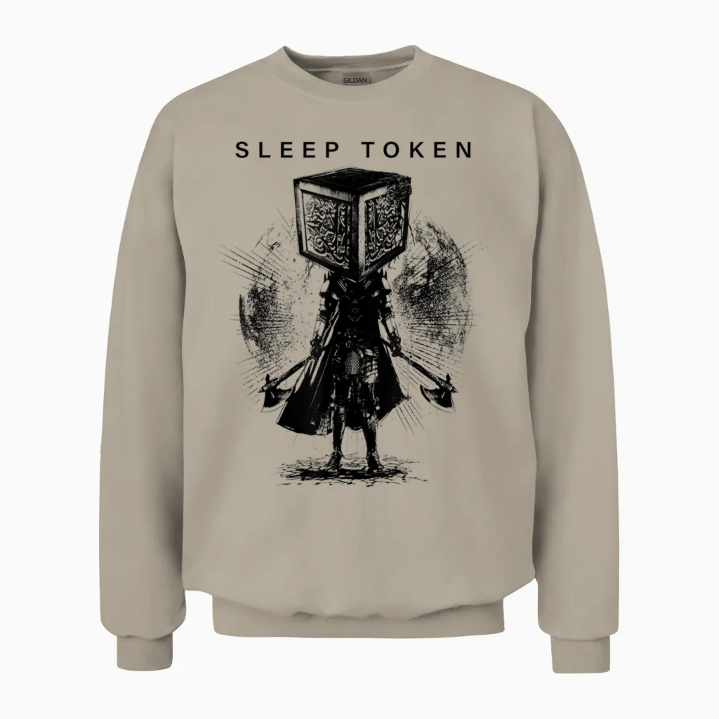 Sleep Token Axe Samurai Unisex Sweatshirt in Sand