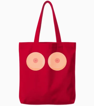 Boobs Tits Melons Funny Tote Bags - Red