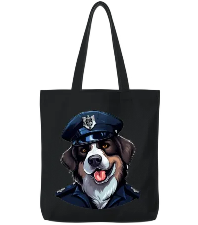 Dogs Police Tote Bags - Black