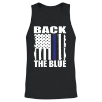 Back the Blue Thin Blue Line American Unisex Tank Top - Black – 2