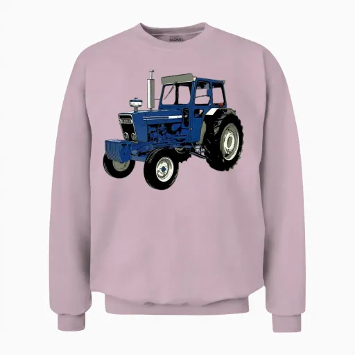 Old Ford Tractor Blue Unisex Sweatshirt - Light Pink