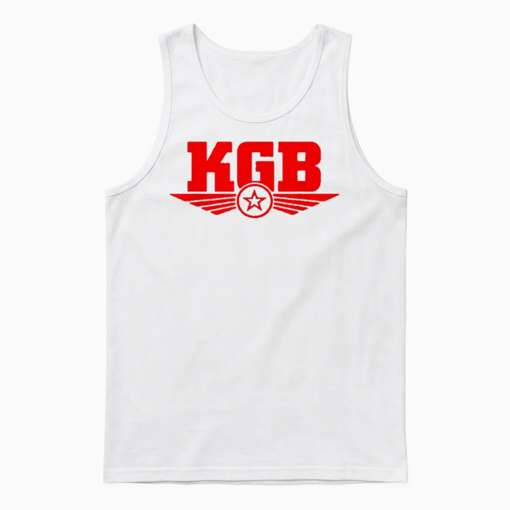 Soviet Union Kgb Agent Committee for State Security Cccp T-Shirt, Black Unisex Tank Top in White