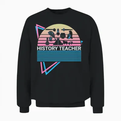 History Teacher Retro Unisex Sweatshirt - Black