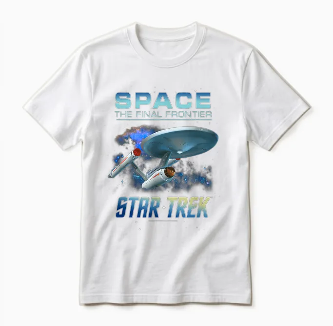 Star Trek Original Series the Ncc-1701 Intro Unisex T-Shirt in White