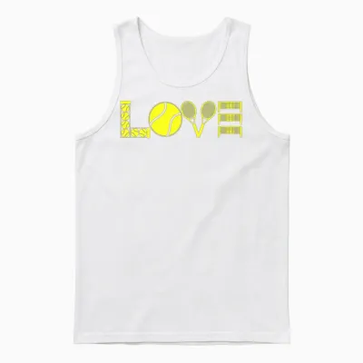 Tennis Love Unisex Tank Top - White