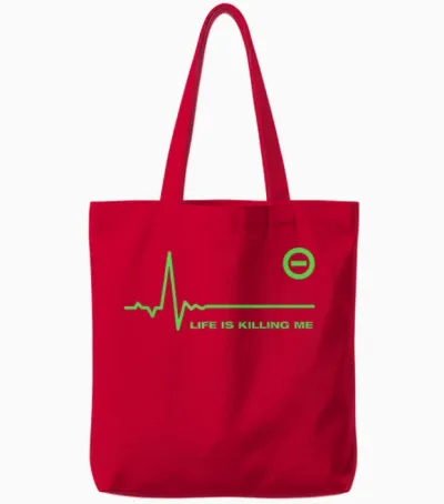 Type O Negative Toxicity Distressed T-Shirt, Black Tote Bags - Red