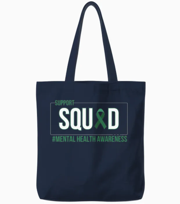 Mental Health Awareness Mental Health Awareness Tote Bags in Navy