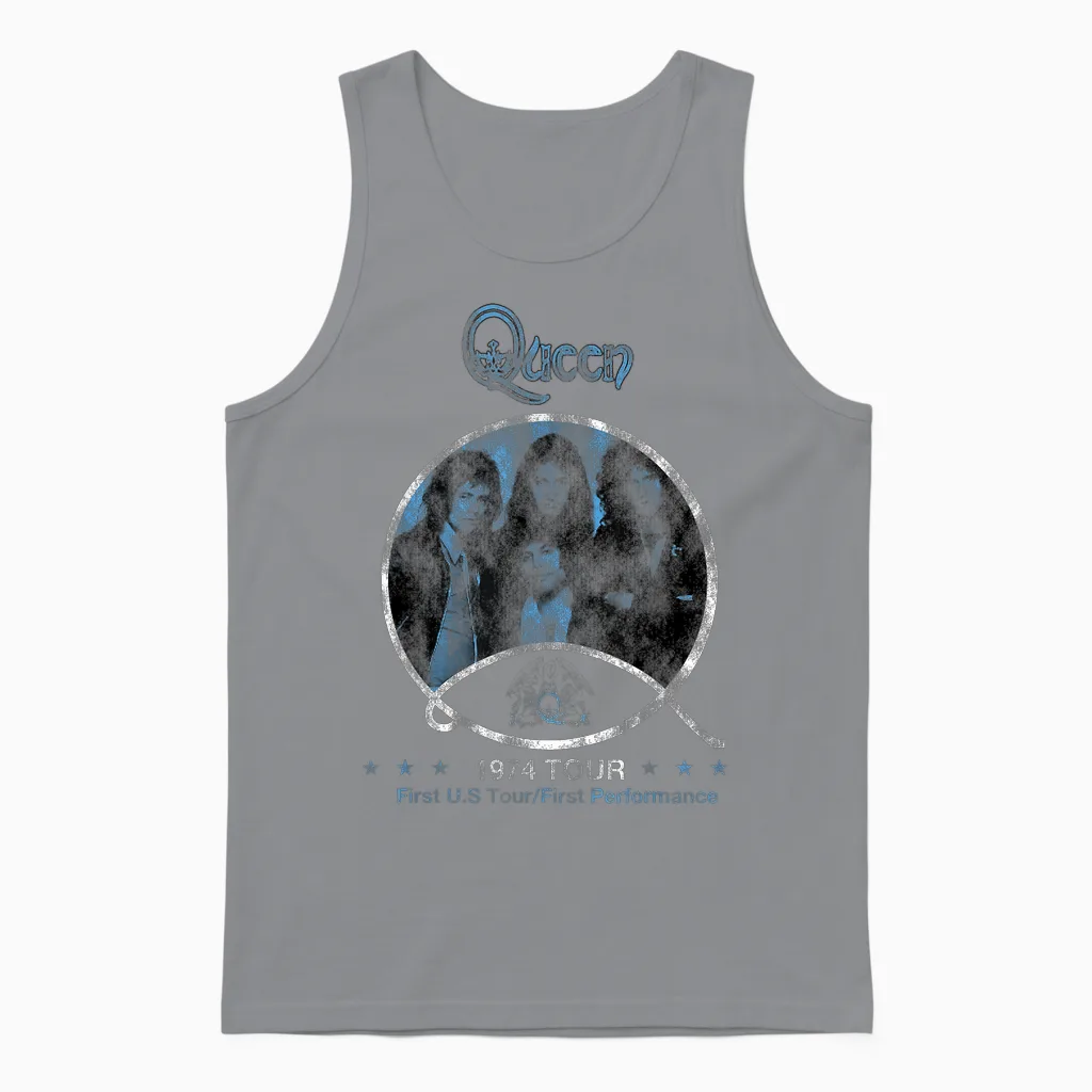 Official Queen 1974 Unisex Tank Top in Sport Grey
