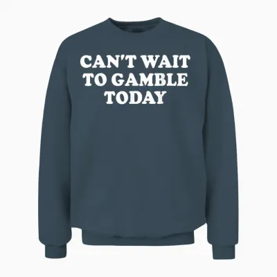 Can't Wait to Gamble Today Lustiges Retro-Glücksspiel Unisex Sweatshirt - Dark Heather