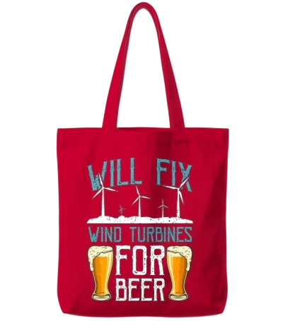 Wind Turbine Tech Will Fix Wind Turbines Windmill Tote Bags - Red
