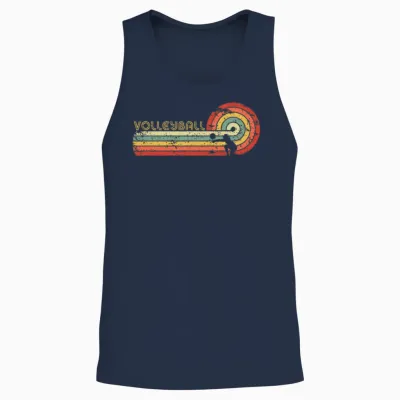 Volleyball Retro Style Unisex Tank Top - Navy