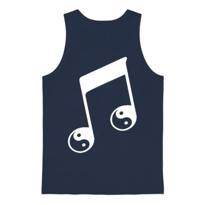 Music Note Unisex Tank Top - Navy