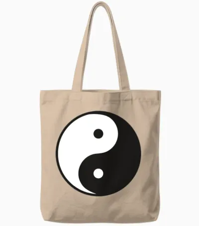 Yin Yang Tote Bags - Natural