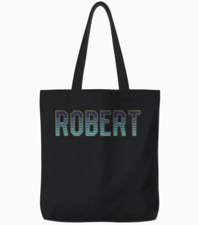 Robert Custom Name Tote Bags - Black