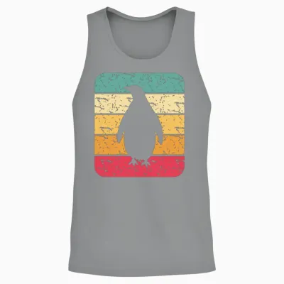 Retro Penguin Silhouette Unisex Tank Top - Sport Grey