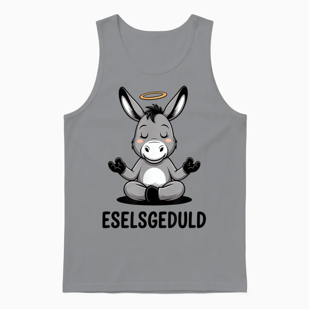 Eselsgeduld Lustiger Meditierender Esel Yoga Unisex Tank Top in Sport Grey