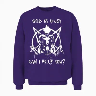 God Is Busy Can I Helo You Viking Unisex Sweatshirt - Purple