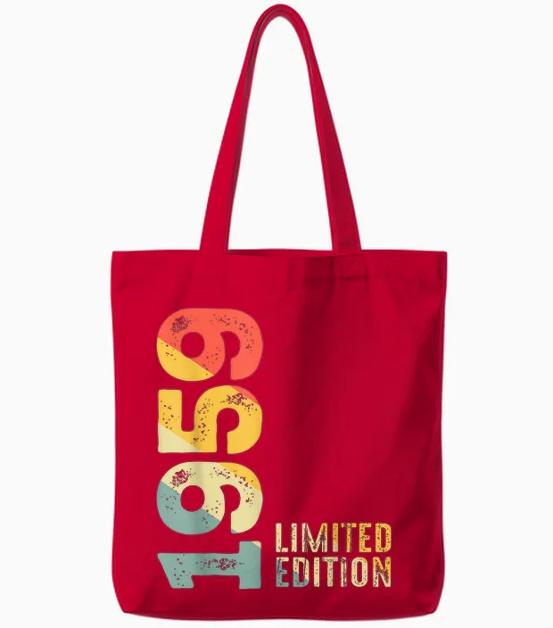 édition Limitée 1959 Born 1959 Anniversaire Tote Bags in Red