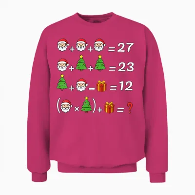 Funny 67 Meme Christmas Math Teacher Santa Six Seven Puzzle Unisex Sweatshirt - Heliconia