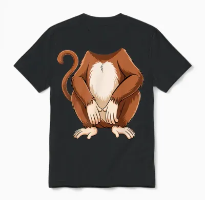 Affen-Shirt Für Erwachsene, Kinder, Herren, Damen, Braunes Affenkostüm Unisex T-Shirt - Black