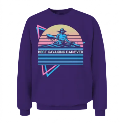 Kayak Kayaking Retro Unisex Sweatshirt - Purple