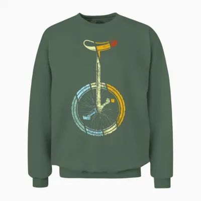 Unicycle Retro Unisex Sweatshirt - Military Green