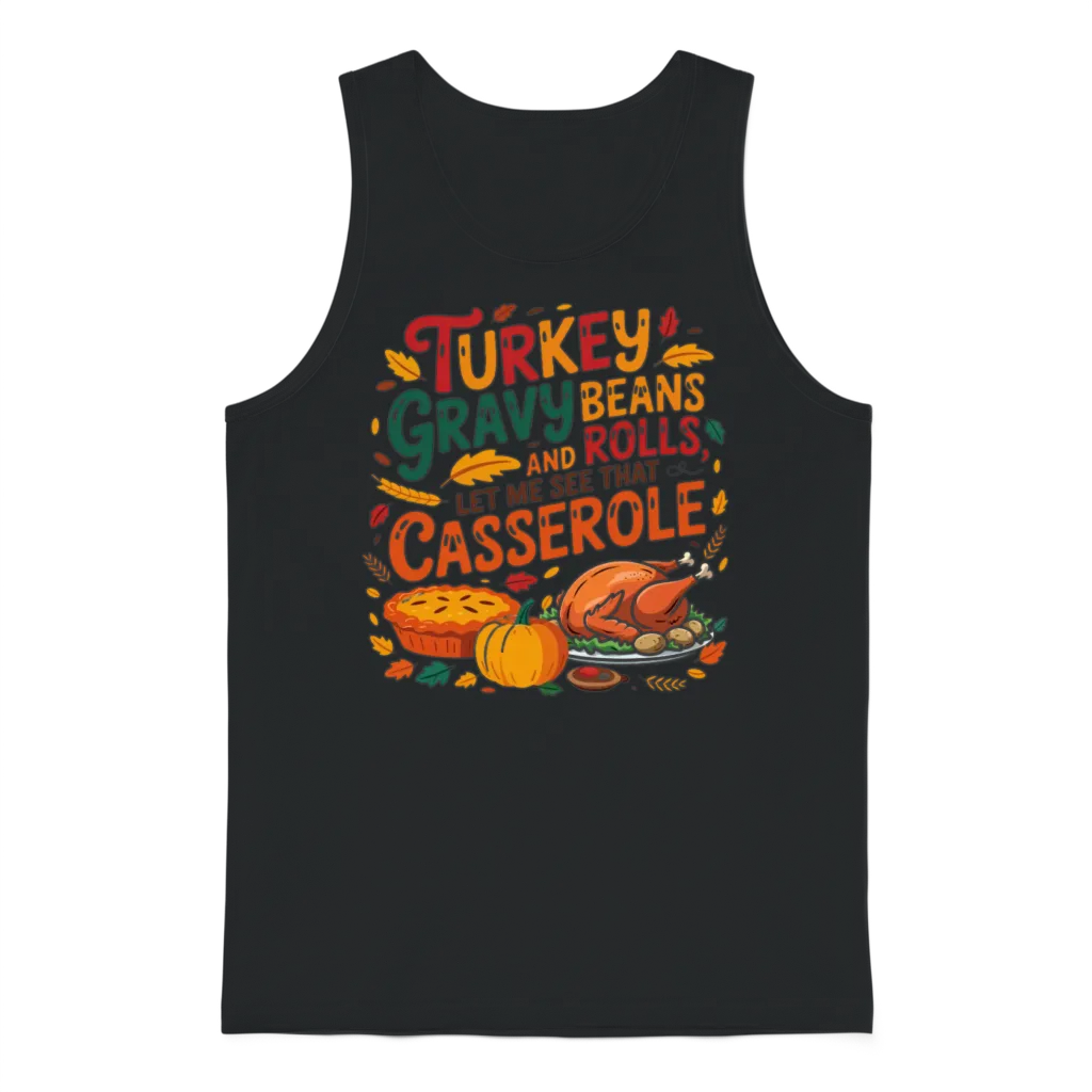 Unique Turkey Gravy Beans and Rolls Unisex Tank Top - Black
