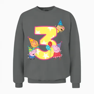 Peppa Pig Crew 3 Geburtstag Unisex Sweatshirt - Graphite Heather
