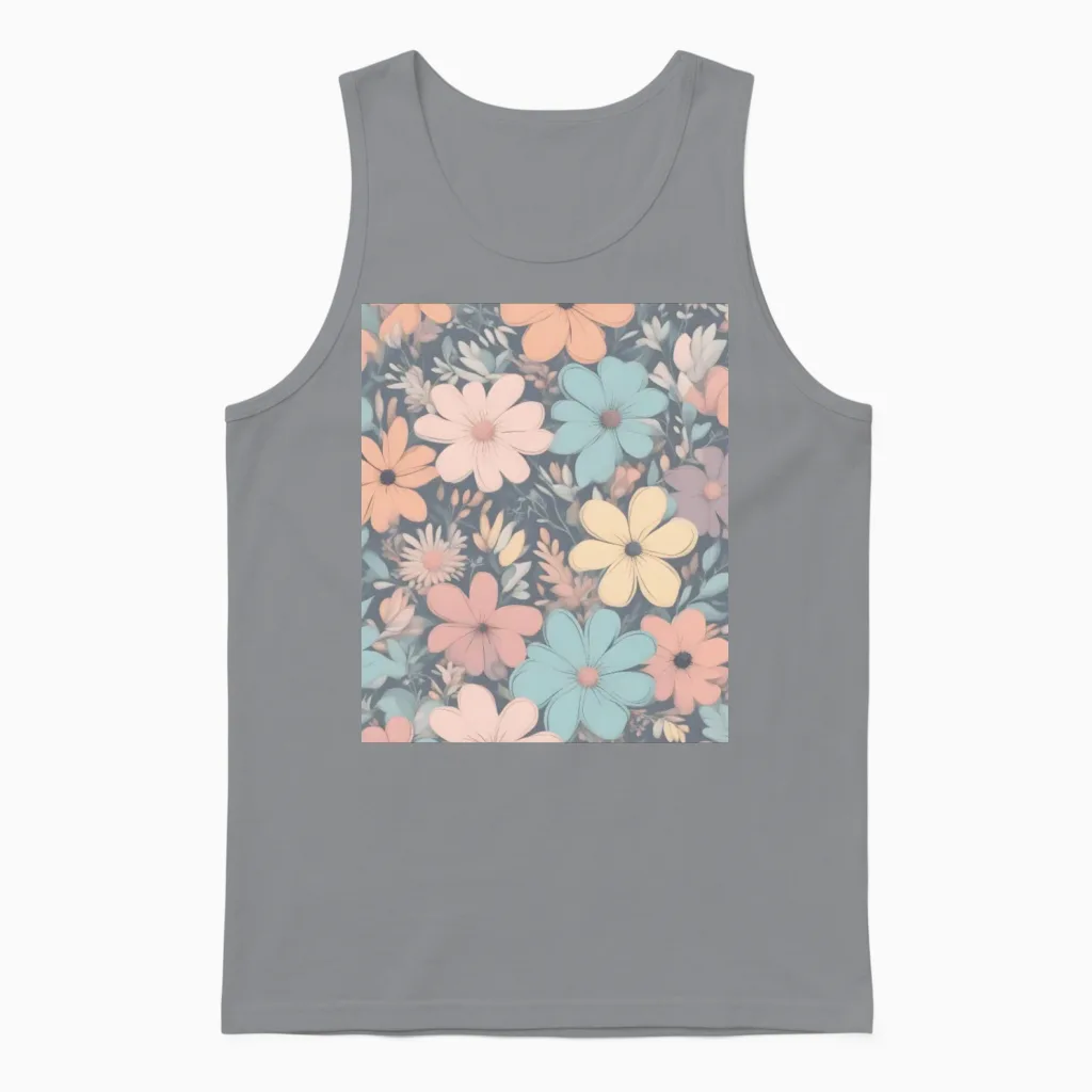 Pastel Flowers Floral & Botanical Gift Unisex Tank Top in Sport Grey