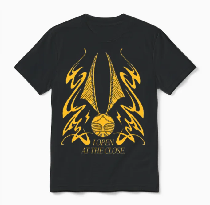 Harry Potter Golden Snitch I Open at the Close Unisex T-Shirt in Black