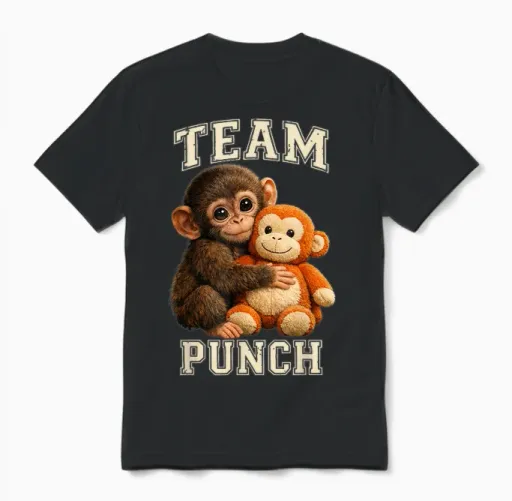 Baby Monkey Punch Team Punch Unisex T-Shirt in Black