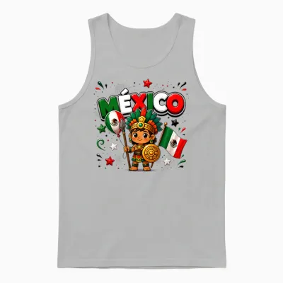 T-Shirt Drapeau Du Mexique, Carte Mexicaine Pour Enfants Et Filles Unisex Tank Top - Ash