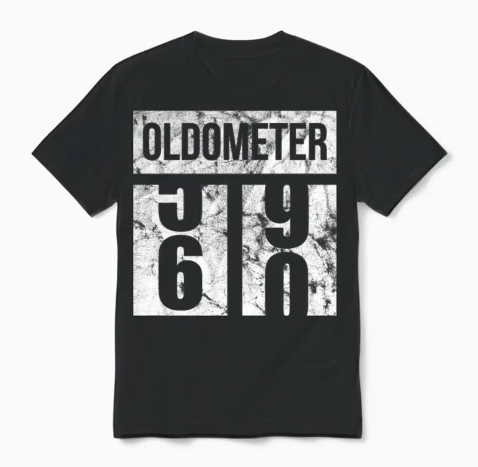 60 Oldometer 60th Birthday Gift Idea Unisex T-Shirt in Black