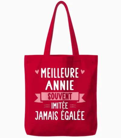 Unique Woman Humour Gift Personalized Name Annie Tote Bags - Red