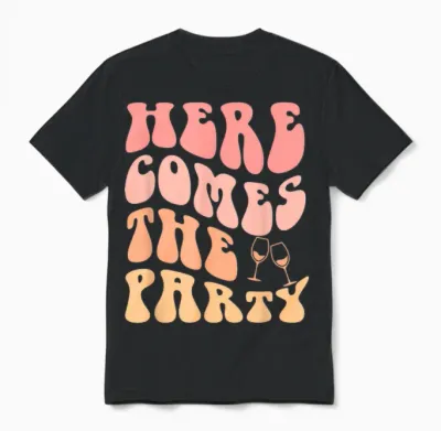 Hier Kommt Die Party Bachelorette Party Bride Bridemaid Unisex T-Shirt - Black