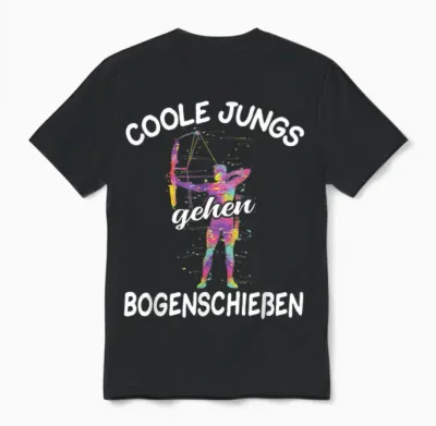 Bogenschießen Bogenschütze Junge Unisex T-Shirt - Black