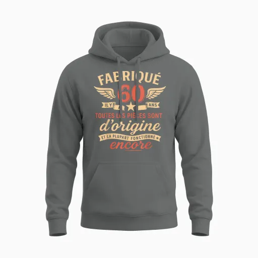 60th Birthday Man Woman 1965 Funny Gift Unisex Hoodie - Graphite Heather