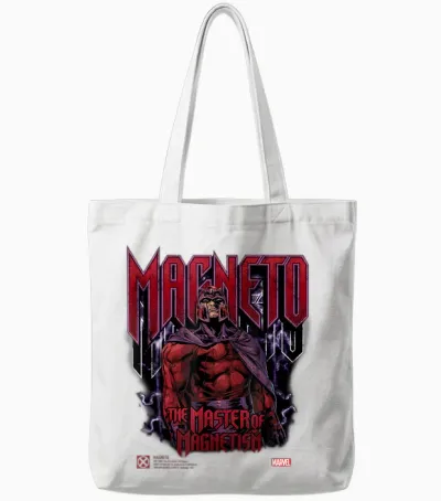 Marvel X-Men Magneto T-Shirt, Black, S Tote Bags - White