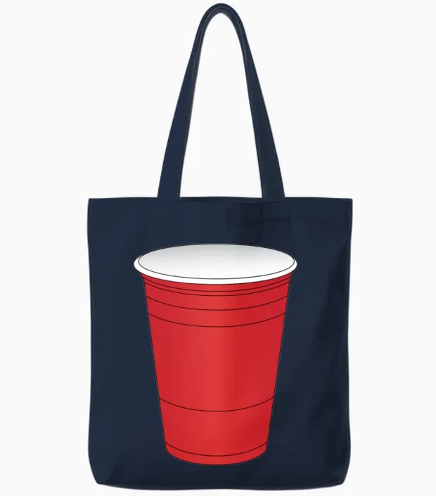 Red Solo Cup Tote Bags in Navy